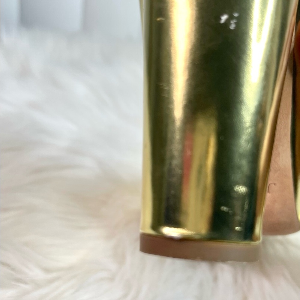 Vintage J.Crew Etta Cap-toe Gold and Tan Metallic Women's Pumps - Picture 15 of 15